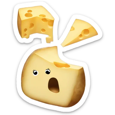 Potato kissing a piece of cheese sticker