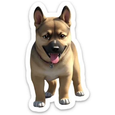 playful dog in the sun sticker