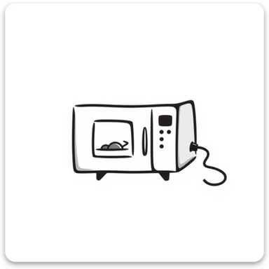 hand-drawn doodle of a microwave oven sticker
