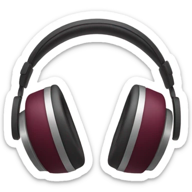 Headphones with burgundy bows  sticker