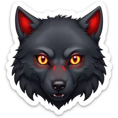Evil scary black wolf with red eyes sticker