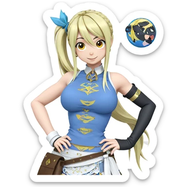 smiling lucy heartfilia portrait sticker
