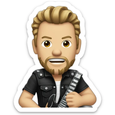 James hetfield with guitar sticker