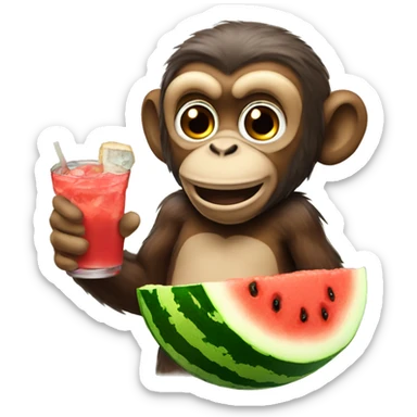 Monkey with watermellon koolaid and fried chicken sticker