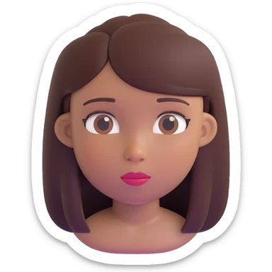 Black girl with fair skin, round face, and straight hair sticker