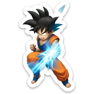 Goku using kamehameha sticker