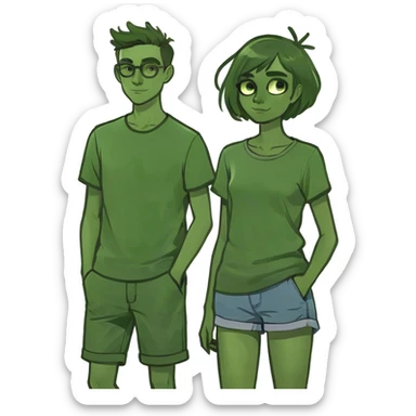 tall girl short boy sticker