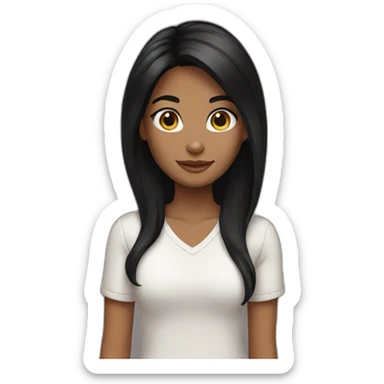 Girl black hair sticker