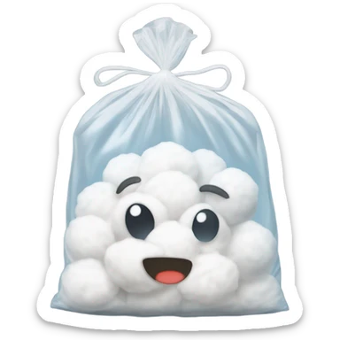  bag of cotton balls sticker