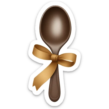 Spoon tied with a soft brown ribbons  sticker