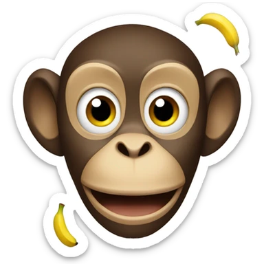 Monkey with a banana sticker