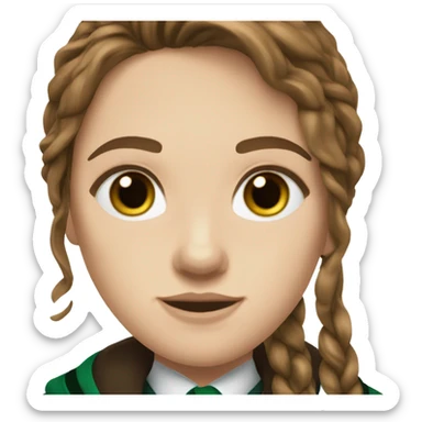 slytherin-student-girl-mediul long brown hair-blue eyes sticker