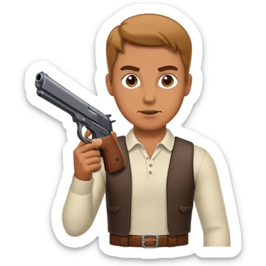 Guy with a gun sticker