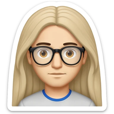 armenian long-hair boy with glasses sticker