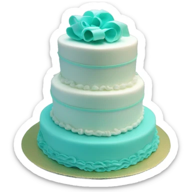 Realistic tiffany blue layered cake sticker