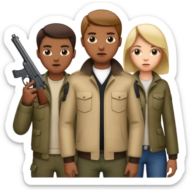 Gang with gun sticker
