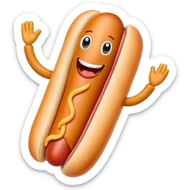 Smiling hotdog with arms and legs no mustard   sticker