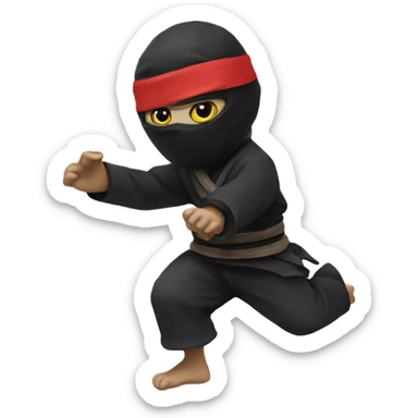 Clumsy ninja tripping over toy  sticker