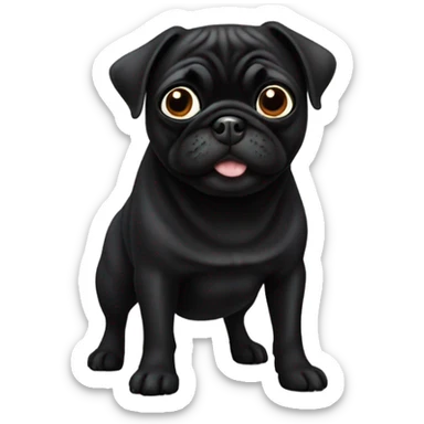 Black pug sticker