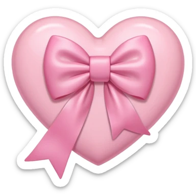 Pink pastel heart with bow sticker