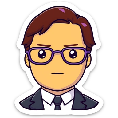 Helmut Zemo with brown hair and glasses, villain from Marvel's Captain America Civil War, serious expression sticker