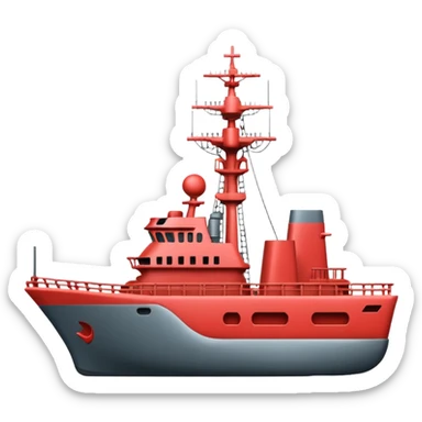 2D Emoji of an frigate sticker