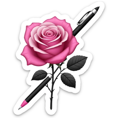 crée moi une feuille blanche genre une liste avex des traie noir avec un stylo de couleur dégradé rose foncé sticker