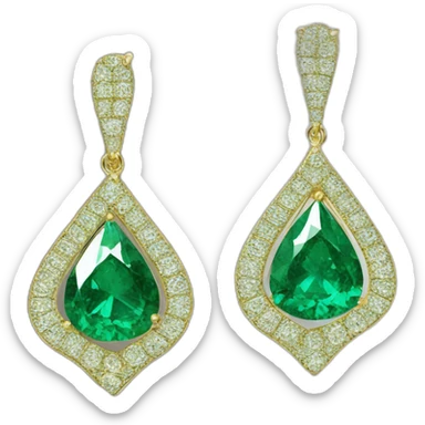 emerald dangle earrings sticker