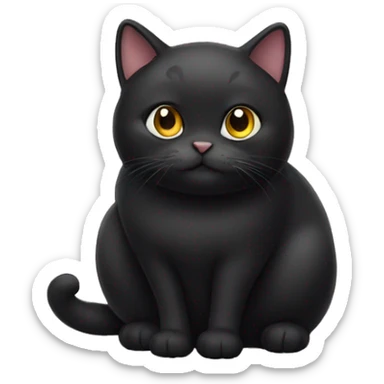 chubby black cat sticker