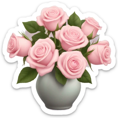 Pale pink roses in vase sticker