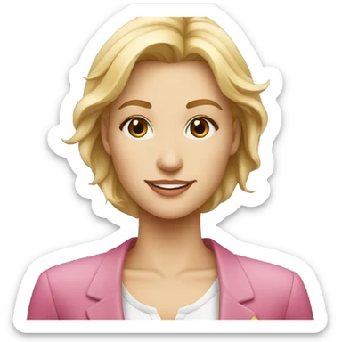 fair-skinned chest-deep blonde hostess who meets sticker