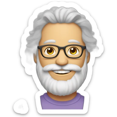 Homem branco barbudo careca feliz sticker