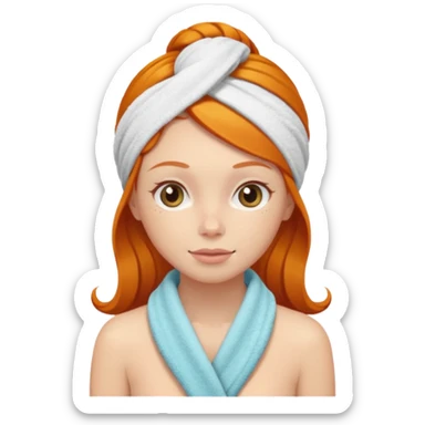 Ginger girl with spa towel sticker
