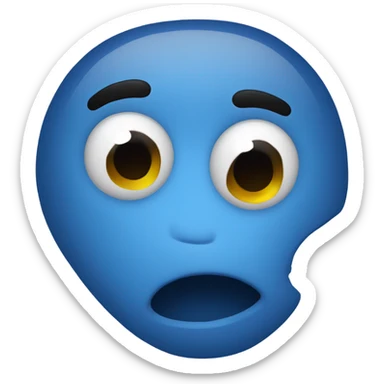 Blue blob with a cuts face sticker