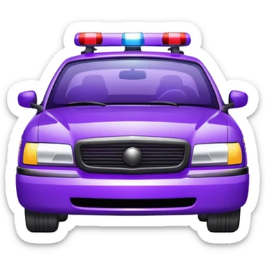 glitter purple police car light sticker