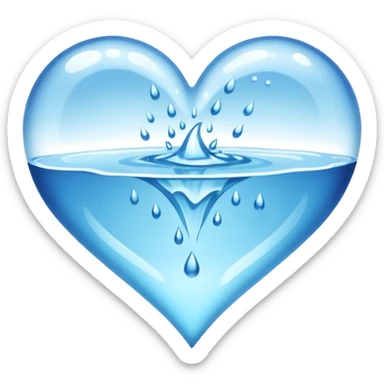 A heart made of water sticker