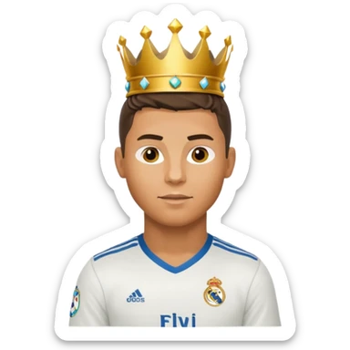 I want Ronaldo in Madrid and something over his head saying GOAT sticker