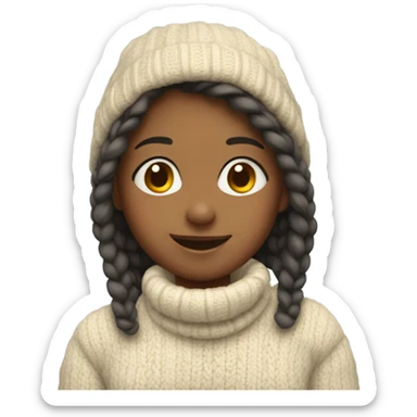 girl in cozy sweater smile sticker