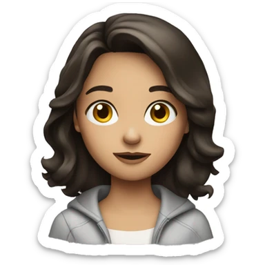 Brunette girl watch TV sticker