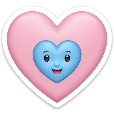 Emoji heart blue and pink baby shower sticker