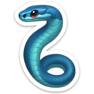 Blue snake sticker
