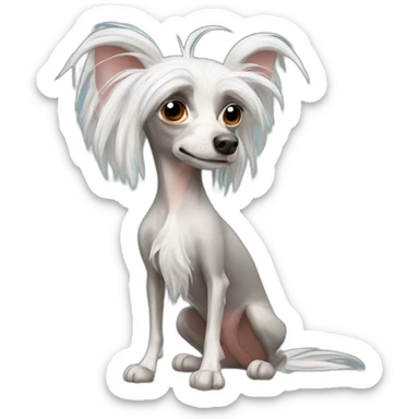 Chinese Crested dizzy sticker
