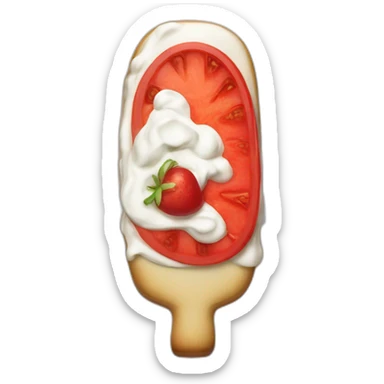 Red sup with sour cream on the top sticker