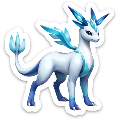Futuristic Lugia-Suicune-Glaceon-hybrid, full body  sticker