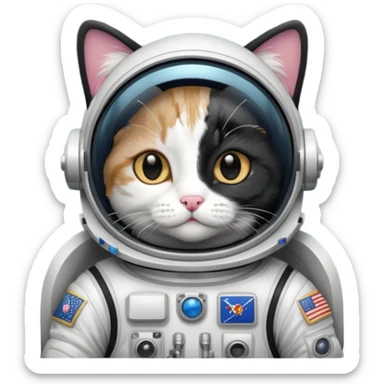 tuxedo cat Astronaut sticker