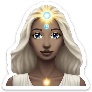 Pleiadian radiant glowing diva woman female third eye sticker