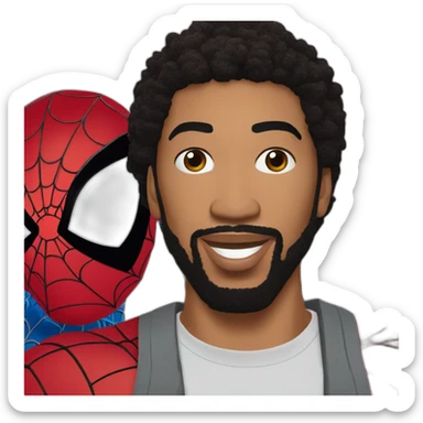 Anthony Davis déguisé en Spiderman avec iron man  sticker