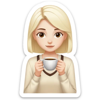 Aesthetic gym emoji cream vanilla girl espresso girl colors sticker