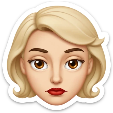 A spiteful face looks tight and sharp—eyebrows slightly lowered, lips curled in a smirk or pressed in a smug line, with eyes that or narrow with defiance or satisfaction sticker