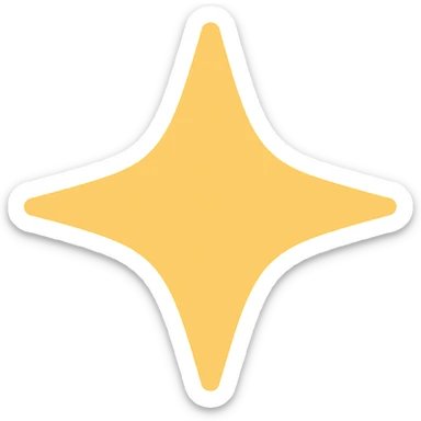 4-pointed star, filled, modern icon style sticker